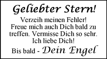 Glückwunschanzeige von Mein Engel von Nordwest-Zeitung