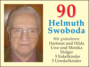 Glückwunschanzeige von Helmuth Swoboda von Nordwest-Zeitung
