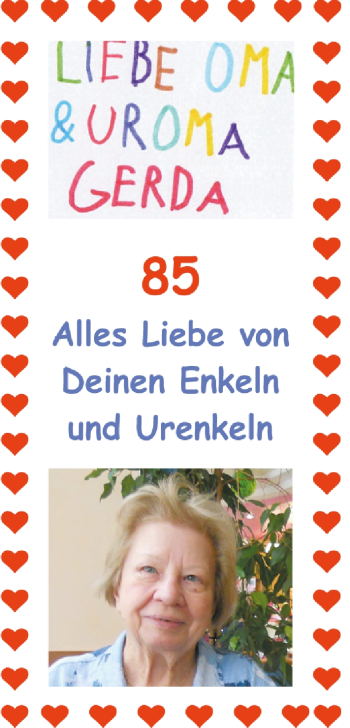 Glückwunschanzeige von Gerda  von Nordwest Zeitung