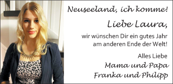 Glückwunschanzeige von Laura  von Nordwest-Zeitung