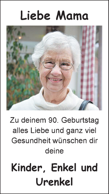 Glückwunschanzeige von Mama  von Nordwest-Zeitung