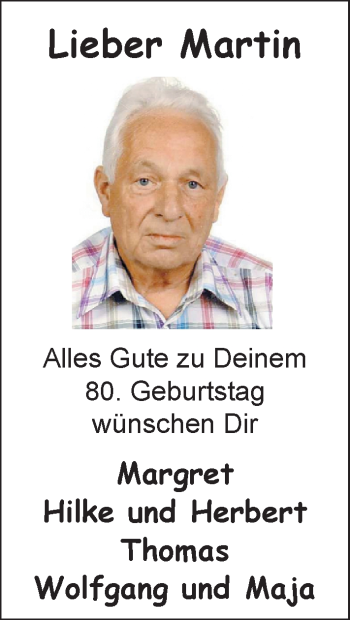 Glückwunschanzeige von Martin Witthus von Nordwest-Zeitung