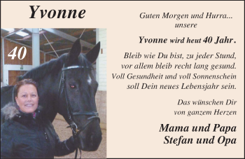 Glückwunschanzeige von Yvonne  von Nordwest-Zeitung
