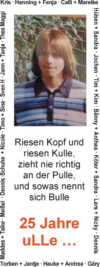 Glückwunschanzeige von Ulle  von Nordwest-Zeitung