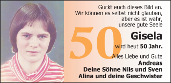 Glückwunschanzeige von Gisela  von Nordwest-Zeitung