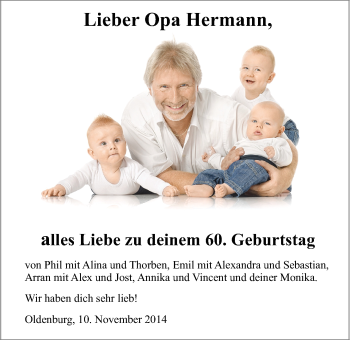 Glückwunschanzeige von Opa Hermann  von Nordwest-Zeitung