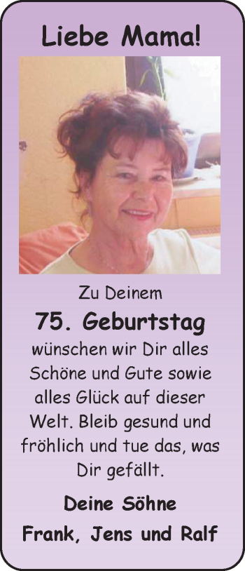 Glückwunschanzeige von Ingrid  von Nordwest-Zeitung