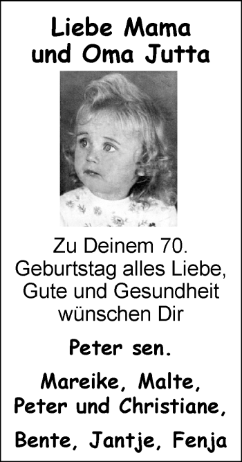 Glückwunschanzeige von Jutta  von Nordwest-Zeitung