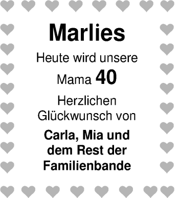 Glückwunschanzeige von Marlies  von Nordwest-Zeitung