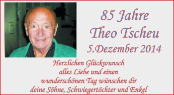Glückwunschanzeige von Theo Tscheu von Nordwest-Zeitung