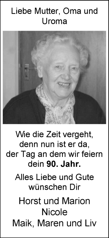 Glückwunschanzeige von Mutter  von Nordwest-Zeitung