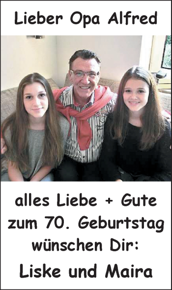 Glückwunschanzeige von Alfred  von Nordwest-Zeitung