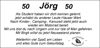 Glückwunschanzeige von Jörg  von Nordwest-Zeitung