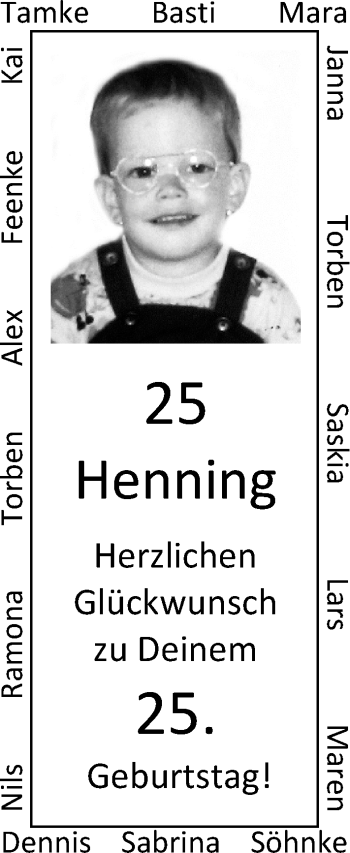 Glückwunschanzeige von Henning  von Nordwest-Zeitung