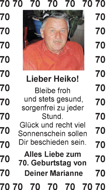 Glückwunschanzeige von Heiko Stramann von Nordwest-Zeitung