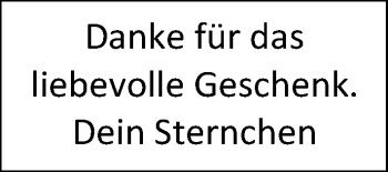 Glückwunschanzeige von Sternchen  von Nordwest-Zeitung