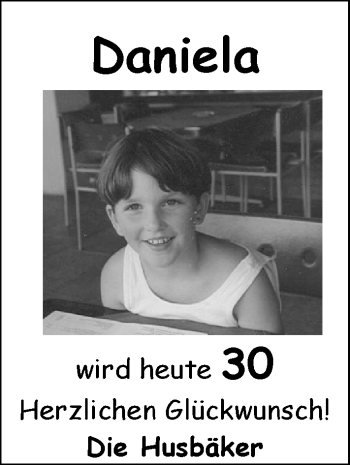 Glückwunschanzeige von Daniela wird heute 30 von Nordwest-Zeitung