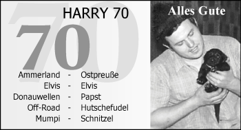 Glückwunschanzeige von Harry  von Nordwest-Zeitung