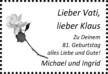 Glückwunschanzeige von Vati, Klaus  von Nordwest-Zeitung