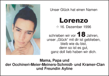 Glückwunschanzeige von Lorenzo  von Nordwest-Zeitung