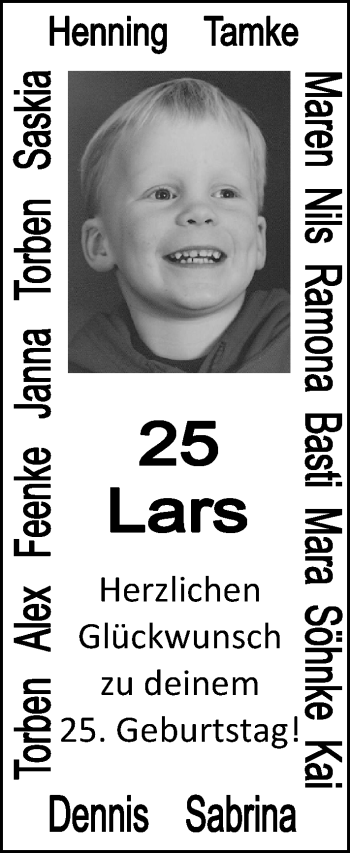 Glückwunschanzeige von Lars  von Nordwest-Zeitung