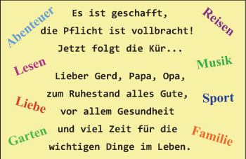 Glückwunschanzeige von Gerd  von Nordwest-Zeitung