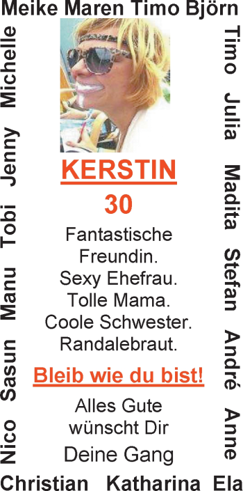 Glückwunschanzeige von Kerstin  von Nordwest-Zeitung
