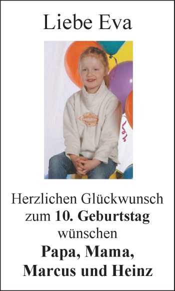 Glückwunschanzeige von Eva  von Nordwest-Zeitung