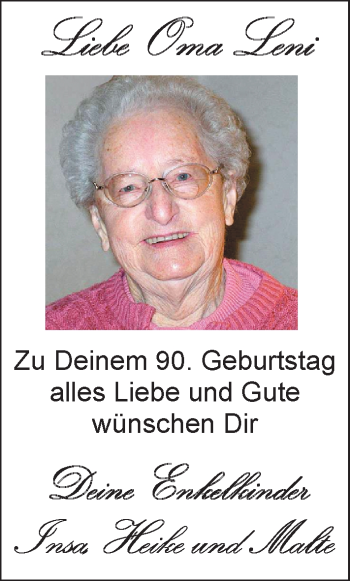 Glückwunschanzeige von Leni  von Nordwest-Zeitung