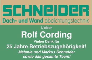 Glückwunschanzeige von Rolf Cording von Nordwest-Zeitung