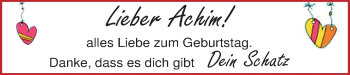 Glückwunschanzeige von Achim  von Nordwest-Zeitung
