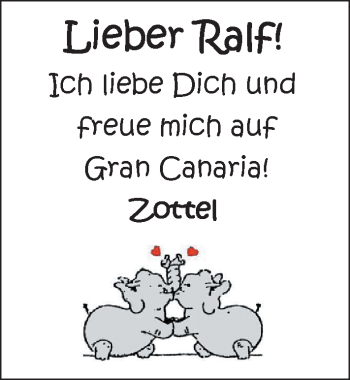 Glückwunschanzeige von Ralf  von Nordwest-Zeitung