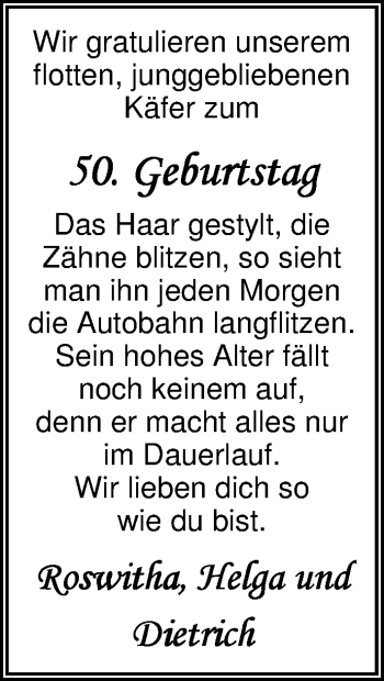 Glückwunschanzeige von Frank  von Nordwest-Zeitung