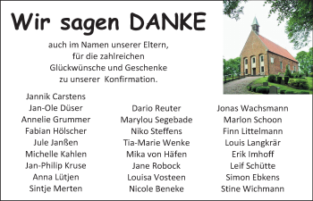 Glückwunschanzeige von Konfirmation  von Nordwest-Zeitung