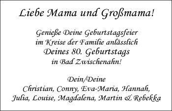 Glückwunschanzeige von Mama  von Nordwest-Zeitung