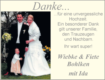 Glückwunschanzeige von Wiebke und Fiete Bohlken von Nordwest-Zeitung