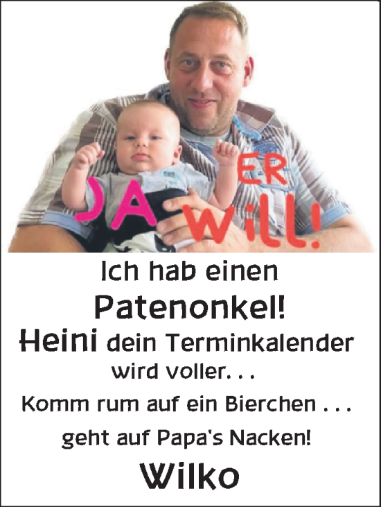 Glückwunschanzeige von Heini  von Nordwest-Zeitung
