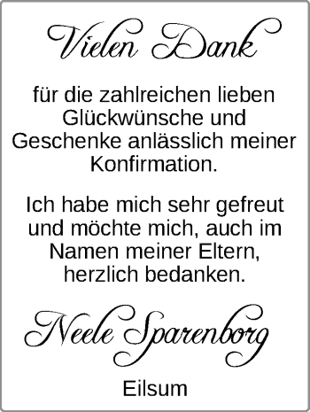 Glückwunschanzeige von Neele Sparenborg von EZ