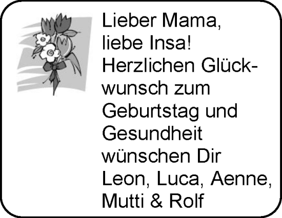 Glückwunschanzeige von Insa  von EZ