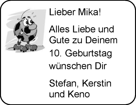 Glückwunschanzeige von Mika  von EZ