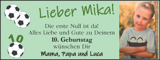Glückwunschanzeige von Mika  von EZ