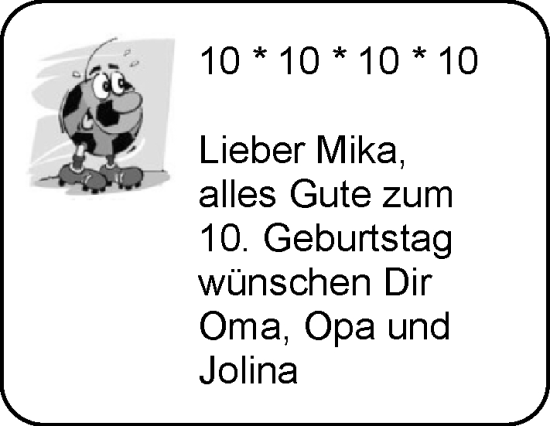 Glückwunschanzeige von Mika  von EZ
