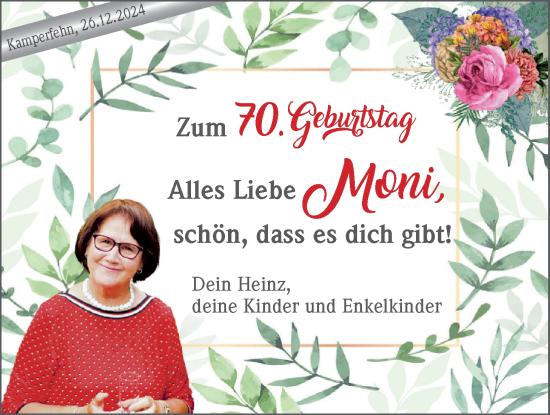 Glückwunschanzeige von Moni  von Nordwest-Zeitung