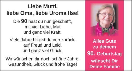 Glückwunschanzeige von Mutti  von Nordwest-Zeitung