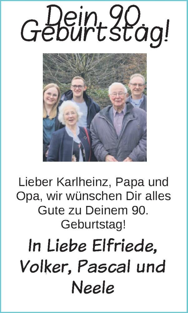 Anzeige für Karlheinz Splittgerber vom 10.02.2024 aus Nordwest-Zeitung