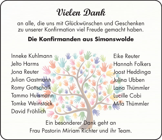 Glückwunschanzeige von Vielen Dank  von EZ