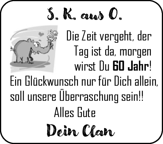 Glückwunschanzeige von   von EZ