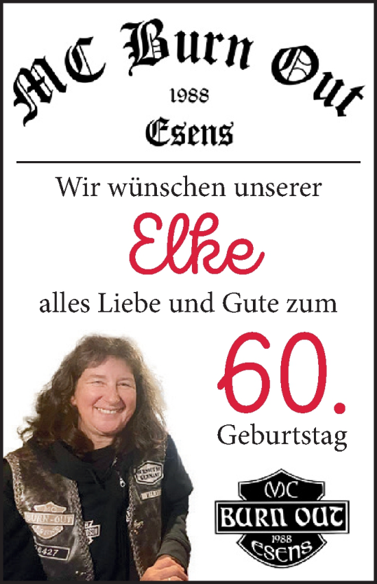 Glückwunschanzeige von Elke  von BM