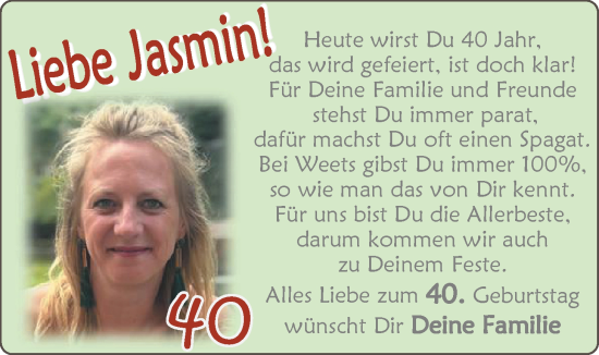 Glückwunschanzeige von Jasmin  von EZ