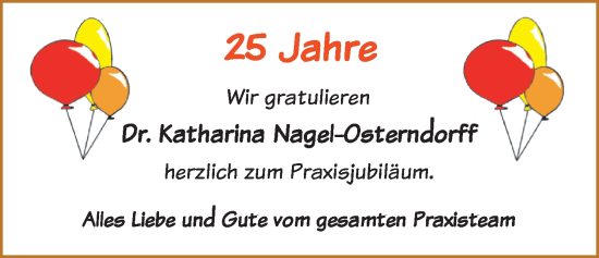Glückwunschanzeige von Katharina Nagel-Osterndorff von Nordwest-Zeitung